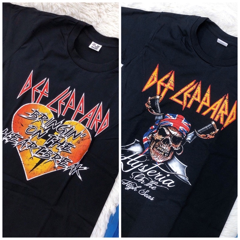 เสื้อวง Def Leppard พิมพ์หน้า หลัง ผ้าฝ้ายแท้