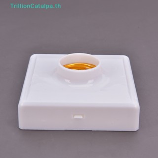 Trillioncatalpa E27 ซ็อกเก็ตสวิตช์หลอดไฟ LED ทรงสี่เหลี่ยม ทรงกลม สําหรับแขวนโคมไฟ TH