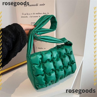 Rosegoods1 กระเป๋าสะพายไหล่แฟชั่น สีพื้น น้ําหนักเบา