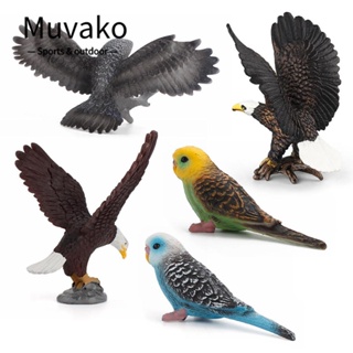 Muvako โมเดลนกอินทรีย์ PVC เพ้นท์มือ เสมือนจริง 1 2 5 ชิ้น