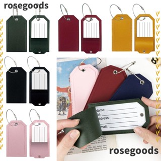 Rosegoods1 ป้ายแท็กกระเป๋าเดินทาง หนัง PU ใช้ซ้ําได้