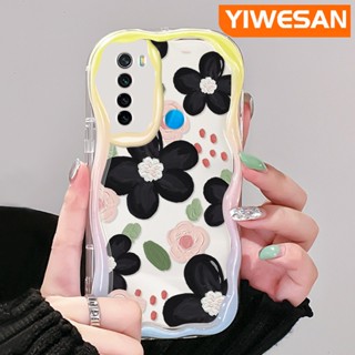 เคสโทรศัพท์มือถือแบบนิ่ม ใส ลายภาพวาดสีน้ํามัน รูปดอกไม้ สีดํา หลากสี สําหรับ Xiaomi Redmi Note 8 Note 8T Note 9