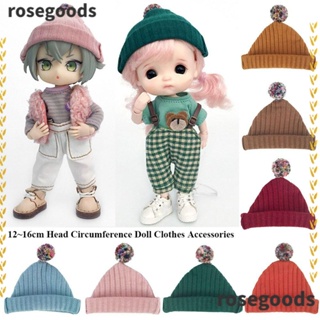 Rosegoods1 หมวกถัก ผ้าฝ้าย 12~16 ซม. สําหรับตุ๊กตา Obitsu11