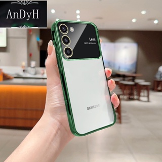 Andyh เคสโทรศัพท์มือถือแบบนิ่ม TPU ใส กันรอยกล้อง ชุบไฟฟ้า สําหรับ Samsung S23 Plus