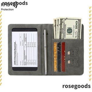 Rosegoods1 RFID ปกหนังสือเดินทาง หนัง คุณภาพสูง กันขโมย แปรงเอกสาร จัดระเบียบ