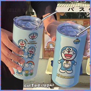 🥤Animation Peripheral Limited Water Cup🥤กระติกน้ําร้อนสเตนเลส ลายการ์ตูนโดราเอมอน แบบพกพา คุณภาพสูง สําหรับสํานักงาน