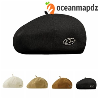 Oceanmapdz หมวกเบเร่ต์ ผ้าฝ้าย พิมพ์ลายตัวอักษร D สไตล์เกาหลี ฮาราจูกุ Y2K