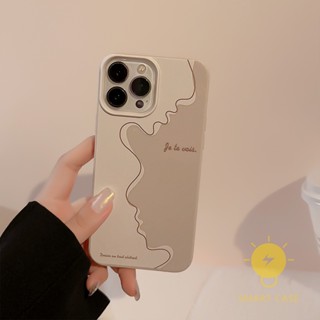 For เคสไอโฟน 14 Pro Max [Simple Portrait] เคส Phone Case For iPhone 14 Pro Max Plus 13 12 11 X XS Max XR SE 8 7 For เคสไอโฟน11 Ins Korean Style Retro Classic Couple Shockproof Protective TPU Cover Shell