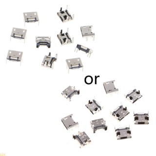 Xin ซ็อกเก็ตเชื่อมต่อ Micro USB Type B 5 Pin ตัวเมีย SMD 4 ขา 90 องศา 10 ชิ้น