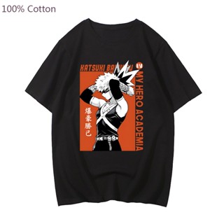 เสื้อยืดแขนสั้น พิมพ์ลายอนิเมะ My Hero Academia Bakugo Katsuki Bakugou สไตล์ญี่ปุ่น สตรีท สําหรับผู้ชาย