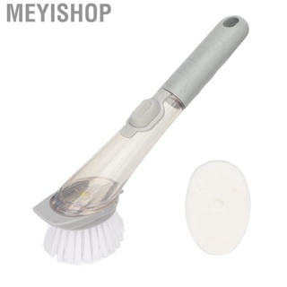 Meyishop Soap Dispensing Dish Brush Ergonomic Professional Long Handle Cleaning Leakproof Stain  for Men Home