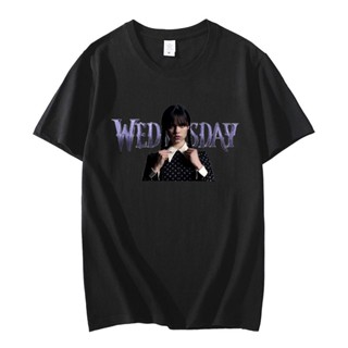 เสื้อยืดลําลอง คอกลม พิมพ์ลาย I Hate Everything Wednesday Addams แฟชั่นฤดูร้อน สําหรับผู้ชาย 