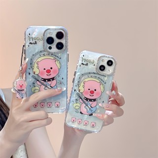 ใหม่ เคสโทรศัพท์มือถือ ชุบไฟฟ้า ลายหมูน่ารัก 3D พร้อมจี้ห้อย สําหรับ ip14 iP13promax 13 14pm 12pro 11 14pro