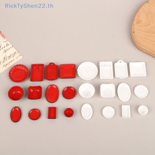 Ricktyshen จานชามจิ๋ว 1:12 อุปกรณ์เสริม สําหรับตกแต่งบ้านตุ๊กตา 1 ชุด