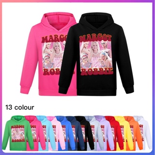 เสื้อกันหนาวแขนยาวลําลอง มีฮู้ด ลาย Barbie The Movie แฟชั่นสําหรับเด็กผู้หญิง