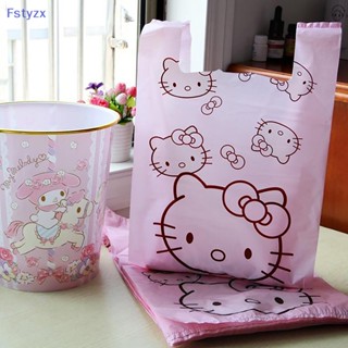 Fstyzx Kawaii Sanrioed Hello kitty Cinnamoroll ถุงขยะพลาสติกหนา แบบพกพา คุณภาพสูง สําหรับเด็กผู้หญิง