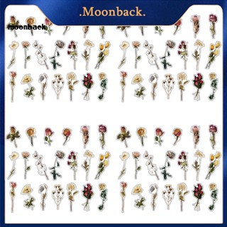 &lt;moonback&gt; ชุดสติกเกอร์ ลายดอกไม้ กันน้ํา 80 แบบ ใช้งานง่าย สําหรับตกแต่ง Diy