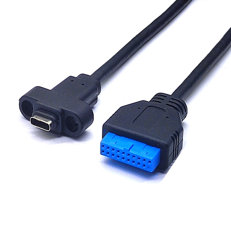 ตัวเชื่อมต่อ USB3.0 20/19Pin to Type-C พอร์ตเดียว USB 3.1 ประเภท C USB-C หญิง USB 3.0 เมนบอร์ด 19pin
