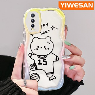 เคสโทรศัพท์มือถือแบบนิ่ม ใส กันกระแทก ลายหมีแฮปปี้ แฟชั่น สําหรับ VIVO Y20 Y20i Y20S Y12s Y20 2021 Y11s Y12A Y20T Y20S M Y20S D