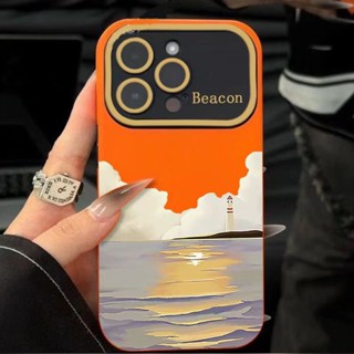 เคสโทรศัพท์มือถือนิ่ม ลายภาพวาดสีน้ํามัน รูปประภาคาร สําหรับ Apple Iphone 14promax 13pro 12 11 7p JDW5