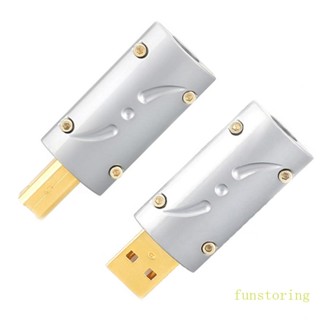 Fun สายเคเบิลเชื่อมต่อ UA201 UB201 HI-END ชุบทอง 24K USB2 0 ปลั๊ก USB A USB B ไฮไฟ USB สีบรอนซ์