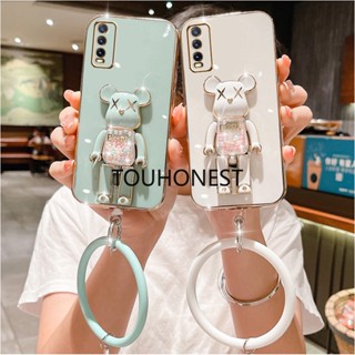 เคส Vivo Y20 เคส Vivo Y20S Casing Vivo Y12S Cases Vivo Y17 Cover Vivo Y12 เคส Vivo Y15 เคส Vivo Y11 Case Vivo Y91C Case Vivo Y91D Case Vivo Y1S Case Vivo Y93S Case Soft TPU Anime Cartoon Cute Kaws Bear Stand With Ring Phone Case TT โทรศัพท์มือถือ แบบนิ่ม