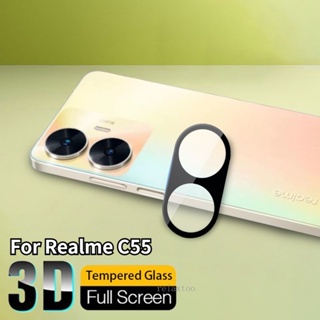 ฟิล์มกระจกนิรภัยกันรอยหน้าจอ เลนส์กล้อง ทรงโค้ง สําหรับ Realme C55 C 55 RealmeC55 RMX3710