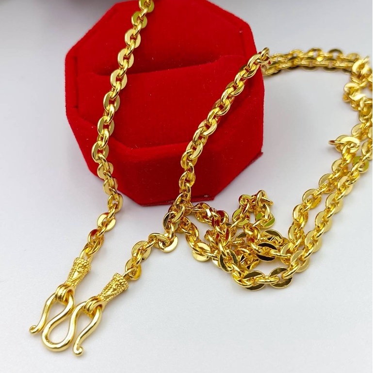 THAIJY15 สร้อยคอห้มเศษทอง ลายโซุ่ทุบ ขนาด 1 บาท สร้อยคอห้อยพระ k725