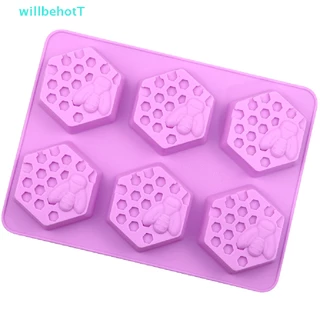 [WillbehotT] แม่พิมพ์ซิลิโคน รูปผึ้ง 3D สําหรับทําสบู่ เค้ก แฮนด์เมด DIY 6 ชิ้น