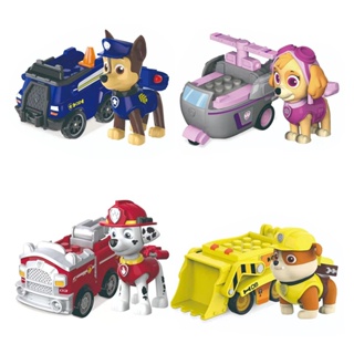 ของแท้ paw patrol vehicle pursuit skye marshal pull back cars playset building blocks figure action ของเล่นเด็กของขวัญวันเกิด