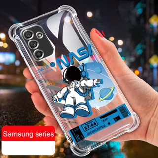 เคสซิลิโคนใส ลายอวกาศ NASA กันกระแทก สําหรับ Samsung Galaxy M54 M14 M53 M33 M23 M52 5G M31