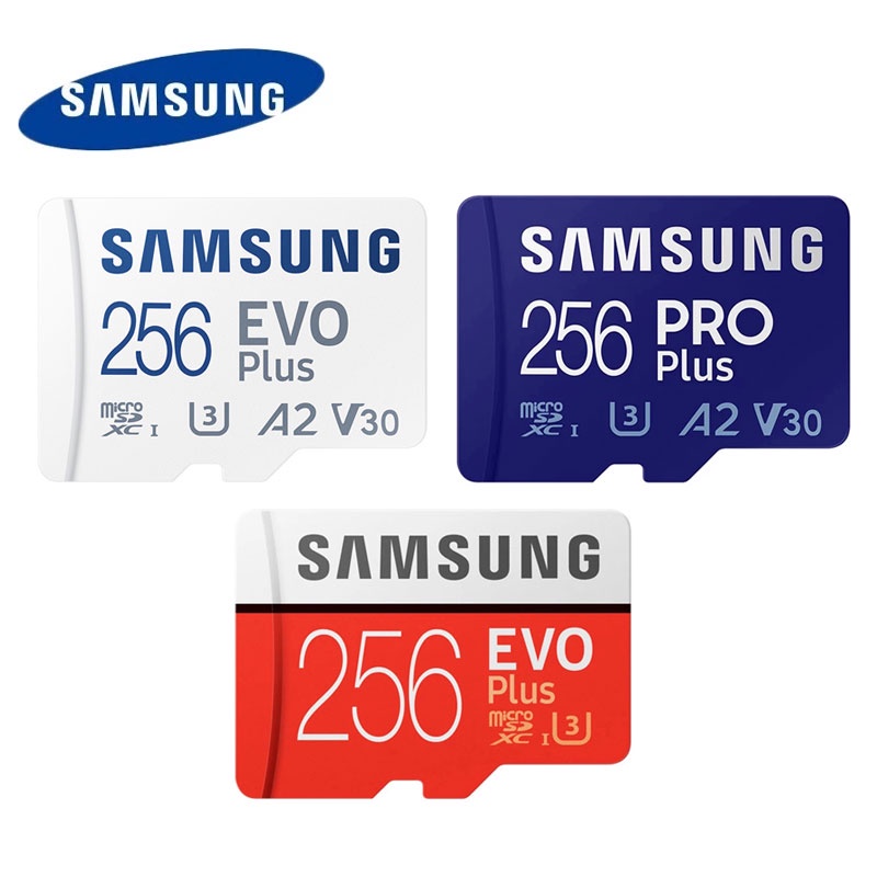 SAMSUNG ของแท้ การ์ดหน่วยความจํา Micro SD 256GB 512GB Class10 U3 A2 V30 128G 64G 32G TF ความเร็วสูง 160MB