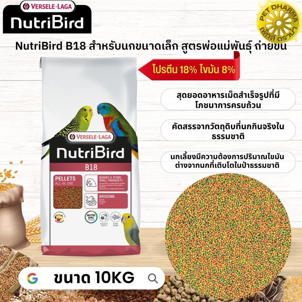 NutriBird B18 นกหงษ์หยก, พาราคีทขนาดเล็ก, เลิฟเบิร์ด, แพร็อทเล็ทขนาดเล็ก หมดกังวลกับปัญหาการเลือกกิน