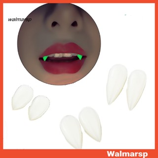 Walmarsp ฟันปลอมแวมไพร์ ฟันปลอม เรืองแสง สําหรับปาร์ตี้ฮาโลวีน 2 ชิ้น