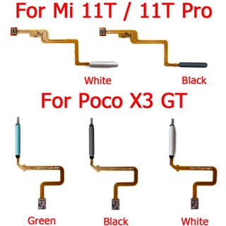 ใหม่ ปุ่มโฮม เมนู ริบบิ้นเซนเซอร์สัมผัส ID สายเคเบิลอ่อน สําหรับ Xiaomi Mi 11T Pro Poco X3 GT