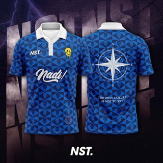 เสื้อกีฬาแขนสั้น ลายทีม Baju Raya NST Azul X Taro 180 สไตล์เรโทร 2023