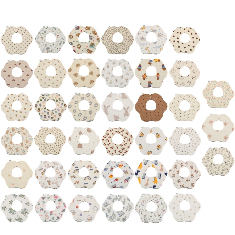 BST ดอกไม้รูปร่าง Bib ผ้าฝ้าย Burp ผ้าผ้าพันคอคอผ้าพันคอ Drooling Bib Baby Bib