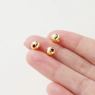 ลูกปัดทองแดงทอง18K ✓ตัวคั่นลูกปัด ✓2-8มม. ✓10-100ชิ้น ✓ไม่จาง งานDIYสร้อยคอ-สร้อยข้อมือ