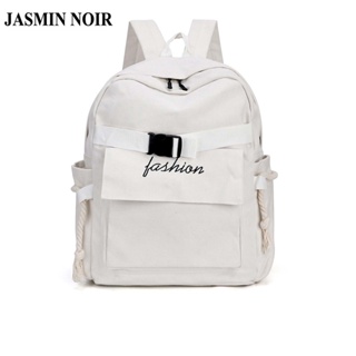 Jasmin NOIR กระเป๋าเป้สะพายหลัง กระเป๋านักเรียน ผ้าแคนวาส เย็บปักถักร้อย ความจุขนาดใหญ่ สําหรับผู้หญิง วัยรุ่น