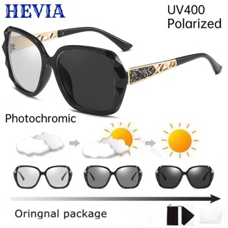 Hevia แว่นตากันแดด เลนส์โพลาไรซ์ ป้องกันรังสีอัลตราไวโอเลต สําหรับผู้หญิง PG028