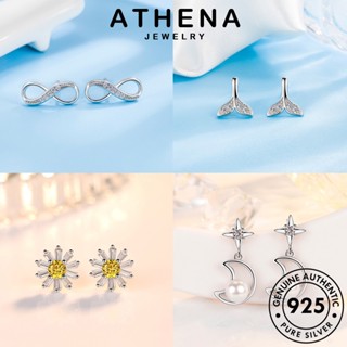 ATHENA JEWELRY หนีบ เกาหลี เครื่องประดับ ตุ้มหู ผู้หญิง Silver ต้นฉบับ ห่วง 925 เงิน ต่างหู เพชร เครื่องประดับ มอยส์ซาไนท์ แฟชั่น แท้ ไข่มุก M022