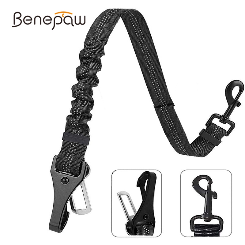 Benepaw Bungee เข็มขัดนิรภัยรถยนต์ สะท้อนแสง 2 In 1 สําหรับสัตว์เลี้ยง สุนัข