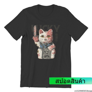 NIFเสื้อยืดพิมพ์ลาย Evil Cat Kawaii น่ารักสําหรับผู้ชาย