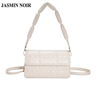 Jasmin NOIR กระเป๋าสะพายไหล่ กระเป๋าถือ ลายสก๊อต เรียบง่าย สําหรับสตรี