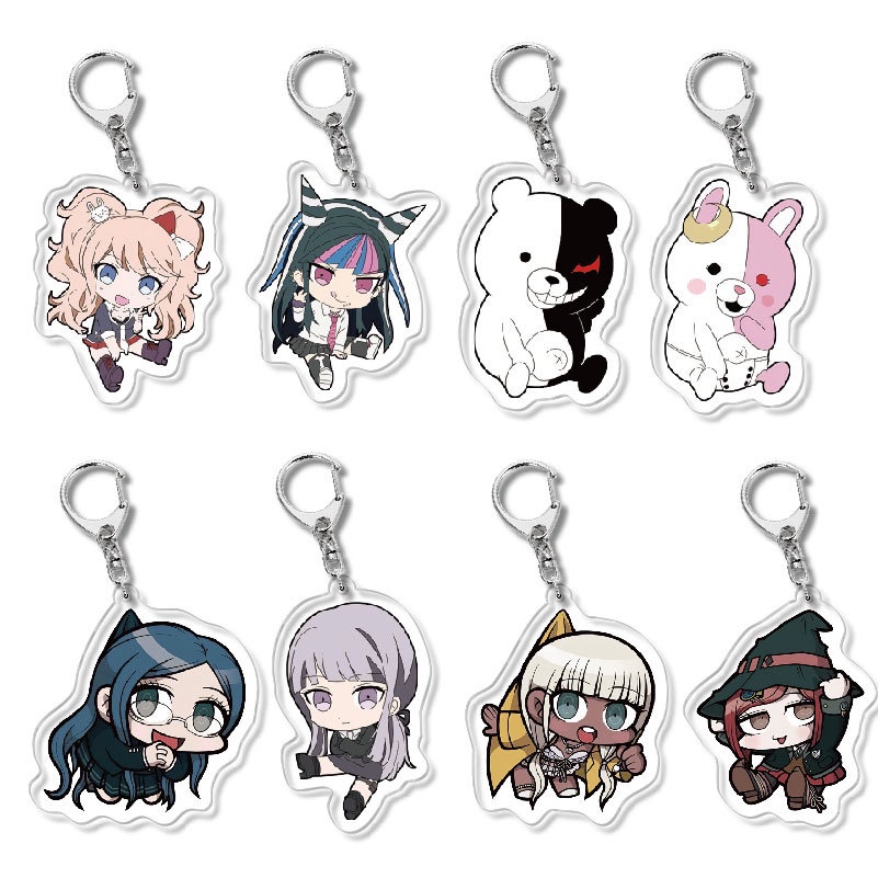 พวงกุญแจอะคริลิค จี้การ์ตูนอนิเมะ Dangan Ronpa Danganronpa Monokuma สีดํา และสีขาว