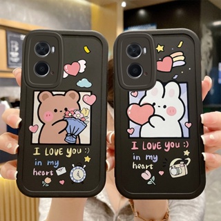 เคส OPPO A76 เคส OPPO A96 เคสOPPO A9 2020 A5 2020 A15 A15S A5S A12 A31 A11K F9 F11 A53 เคสโทรศัพท์มือถือแบบนิ่ม TPU ลายการ์ตูนกระต่าย หมี ดอกไม้น่ารัก สําหรับ XXP