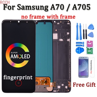 Super AMOLED หน้าจอแสดงผล lcd พร้อมกรอบ สําหรับ Samsung Galaxy A70 A705 DS A705F A705FN A705GM