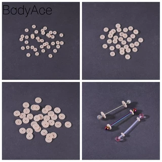 Bodyace แผ่นซิลิโคนเจาะร่างกาย ยืดหยุ่น ป้องกัน Hyperplasia สําหรับยึดลิ้น ต่างหู กระดูกอ่อน 10-200 ชิ้น