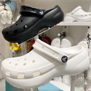 รองเท้า crocs แท้ crocs platform clog รองเท้าแตะพื้นหนา  รองเท้าชายหาด พื้นนิ่ม พื้นหนา ลายเมฆ สไตล์คลาสสิก สําหรับผู้หญิง# 206750