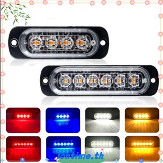 Lontime ไฟกระพริบ Led 12V 24V DRL สีขาว สําหรับติดกระจังหน้ารถยนต์ 4 ชิ้น